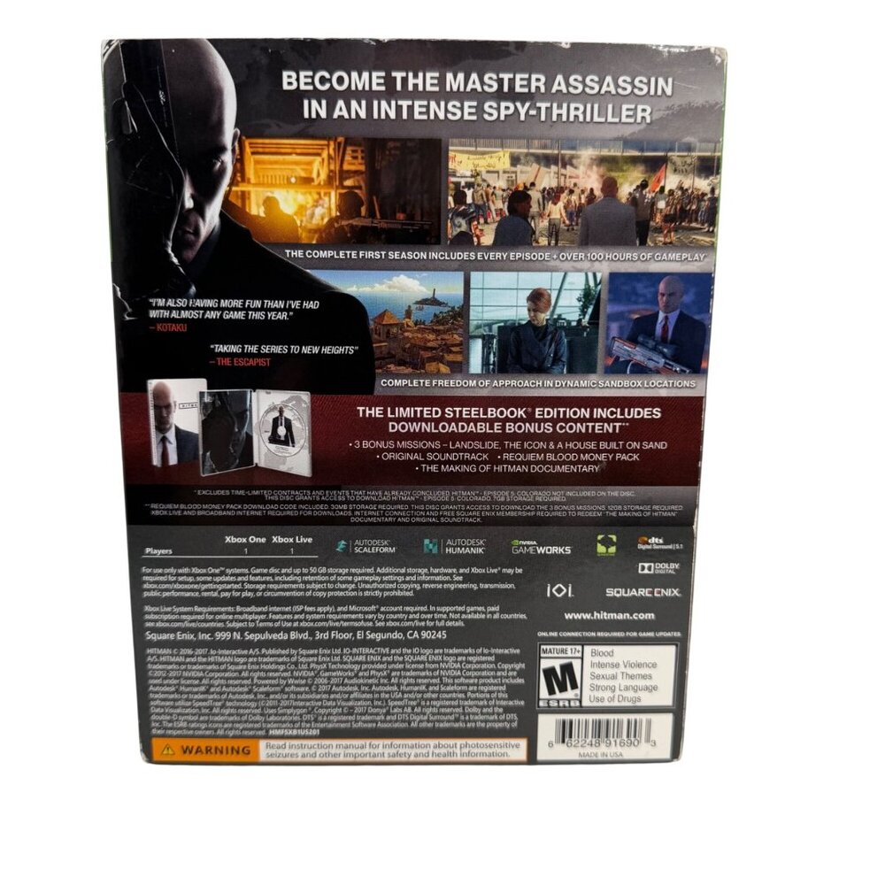 Xbox One - Hitman: Complete First Season - Steelbook Edition - Tested/Works - Picture 2 of 5